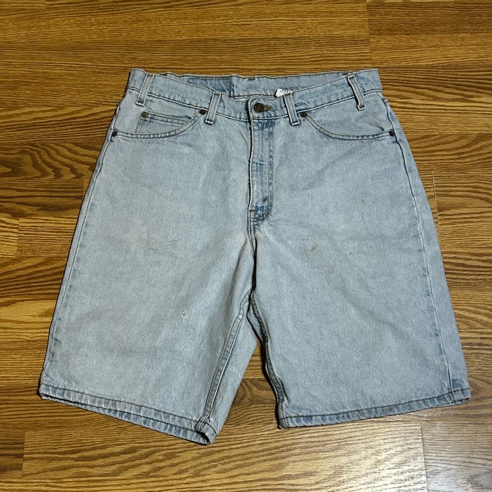 Vintage Men's LEVI'S Orange Tab 550 Jean Shorts Size 34 Light Wash relaxed
